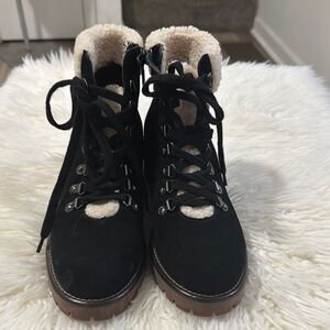 Blondo Waterproof Women's Black Suede Boots with Shearling Lining